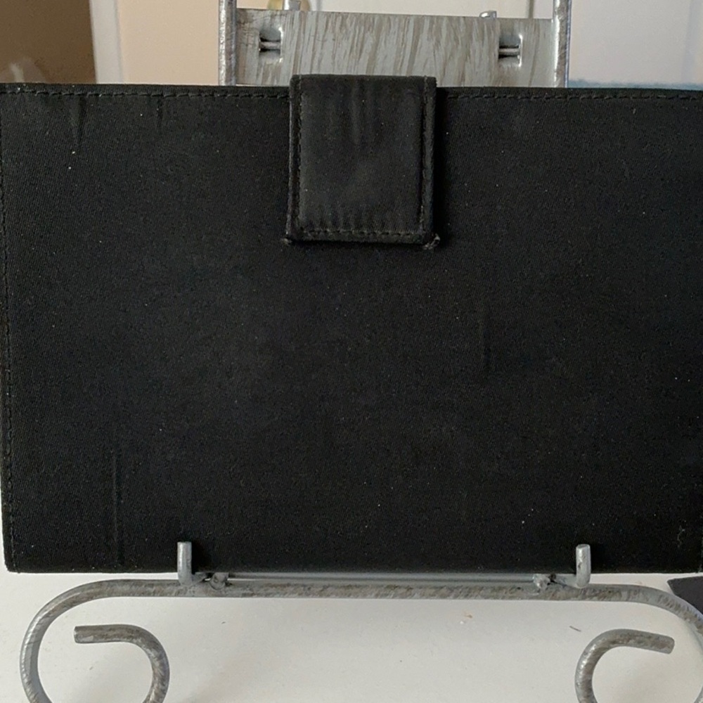 PRADA Authentic Black Nylon &  Leather Wallet w/COA, Unbranded Gunmetal  Chain - Picture 4 of 12